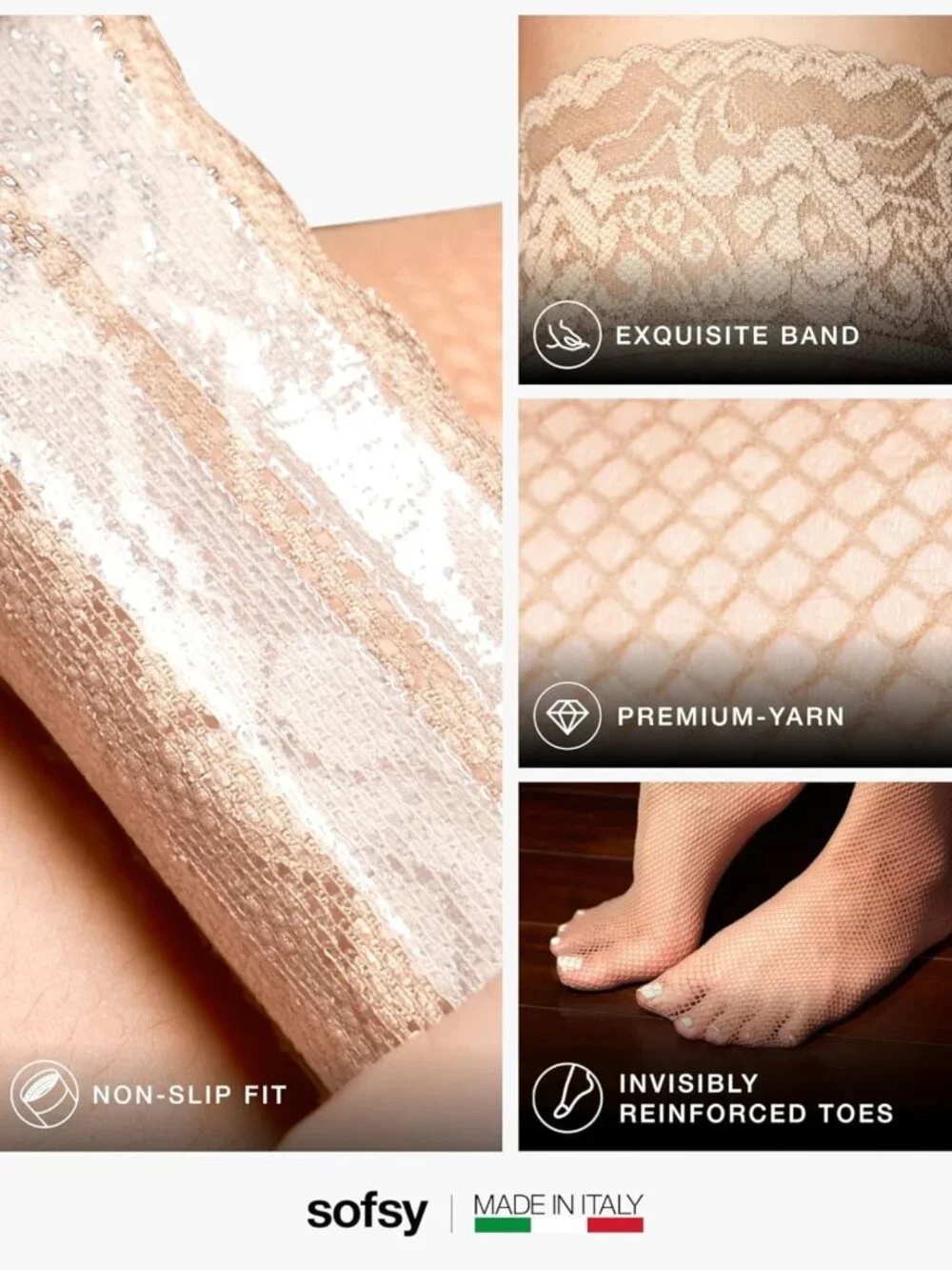 Soft Italian Fishnet Stockings for Women | Elegant & Comfortable Legwear